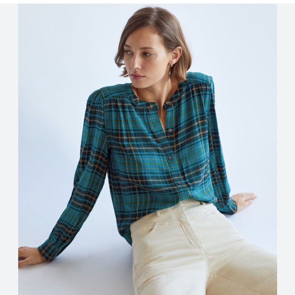 ARITZIA WILFRED FREE Calla Button Up Blouse Size Large
